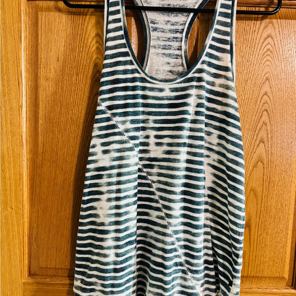 Rock & Republic Green and White Striped Tank Top
